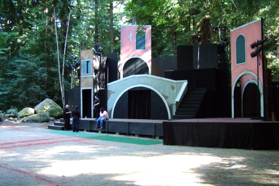 Passing the set for Twelfth Night.