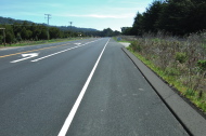 CA1 near Ano Nuevo, showing new asphalt