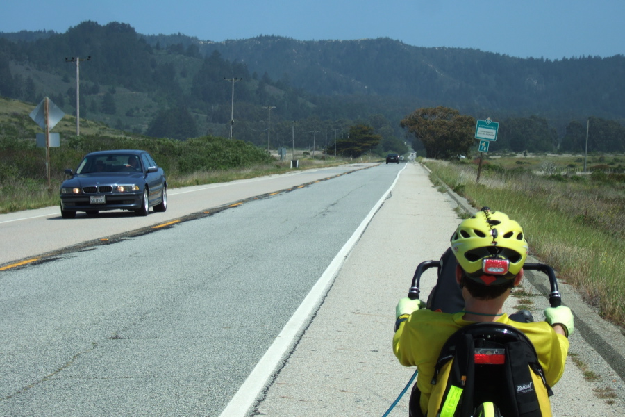 We ride south on CA1 near Franklin Point.