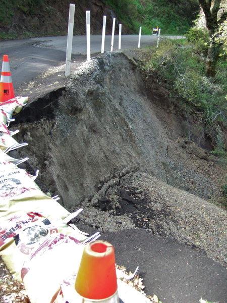 Old La Honda (west) where it is crumbling