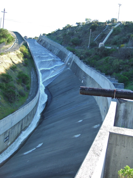 Water in the spillway