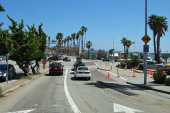 Passing near the Santa Cruz Boardwalk