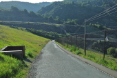 Descending the dam portion of the Los Gatos Creek Trail.