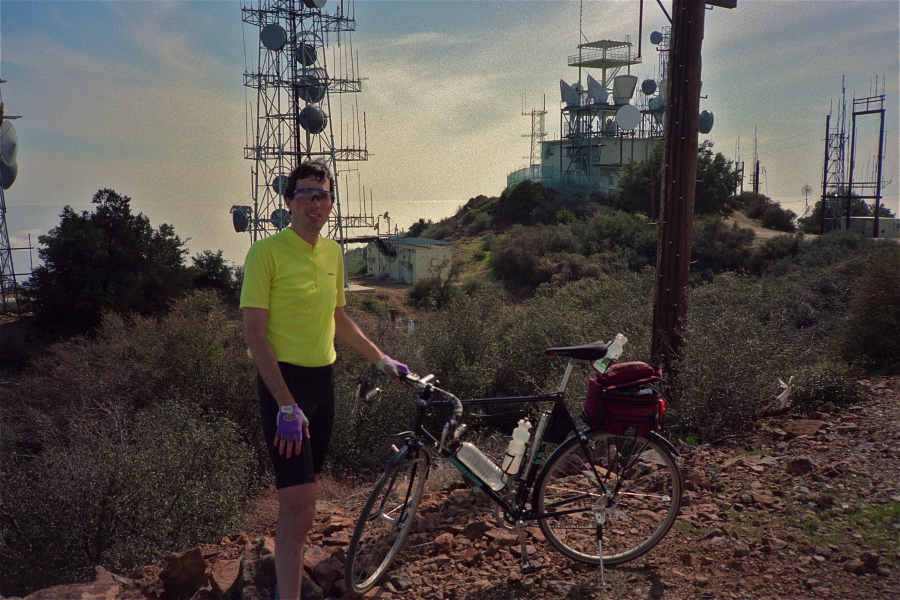 Bill amidst the antenna farm on Santiago Peak.