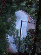 The last curve on CA9 when climbing to Skyline from Saratoga
