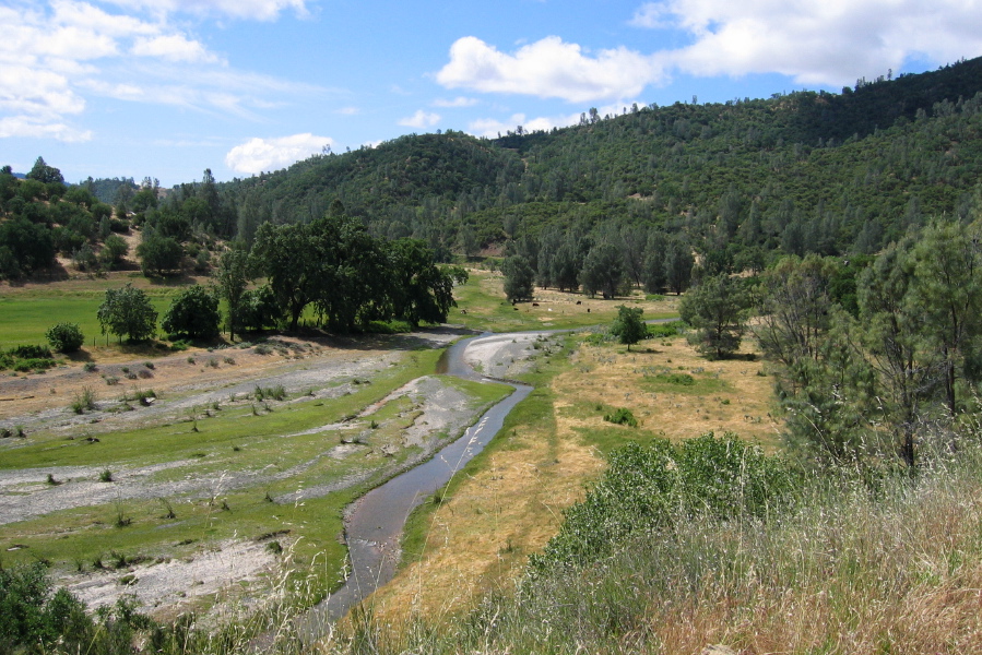 View up the San Benito River along Old Hernandez Rd. (1800ft)
