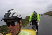 Bill and Ken Holloway on CA1 south of San Gregorio (160ft)