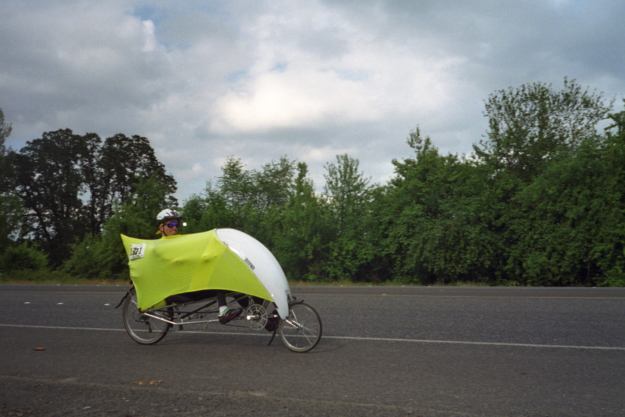 Bill rides south on OR30 south of Rainier, OR.