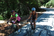 Martha Landis and Angeline Tan climb CA9 from Waterman Gap to Skyline Blvd.