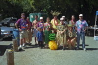 The Bikeaholics at the Hawaiian themed Saratoga Gap rest stop