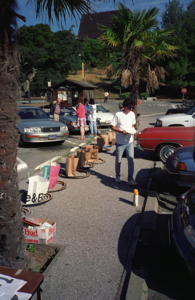 Bob at SAG Central with supplies laid out.