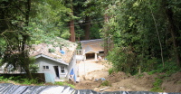 Houses on the receiving end of the slide.