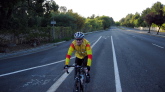 Randall rides south on Foothill Expressway near Edith Ave.