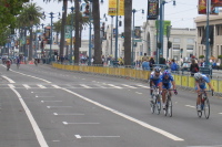 Another chase group; peloton is in the distance.