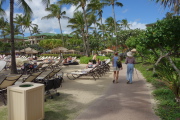 Laura and Kay stroll the gardens at the Grand Hyatt.