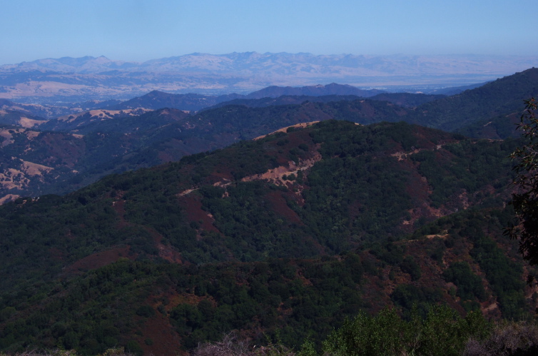 Bald Mtn. (2387ft) and Mt. Umunhum Rd. (foreground)