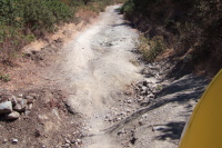 The trail crosses a small stream.