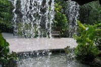 Behind a waterfall