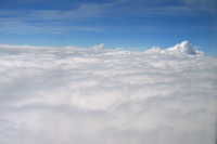Descending into clouds over Hong Kong
