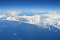 Storm clouds over the northern Pacific Ocean