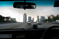 Crossing the Benjamin Sheares Bridge toward downtown