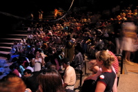 Audience preparing for the Animal Show at the Night Safari
