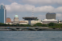 The old (left) and new Supreme Count buildings from the Singapore River