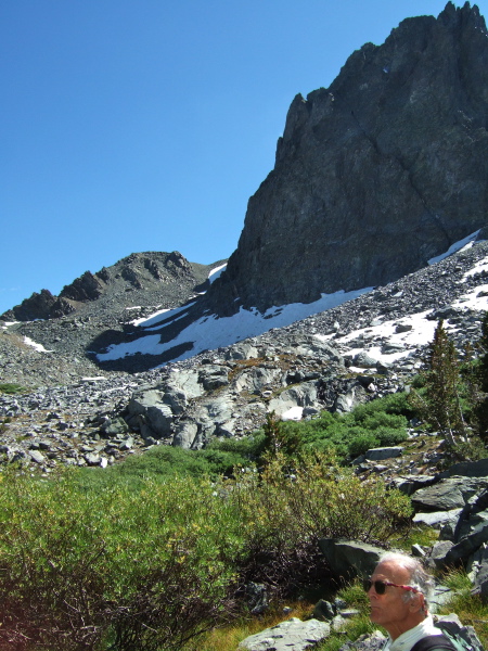 View back up to the chute up to the Crest.