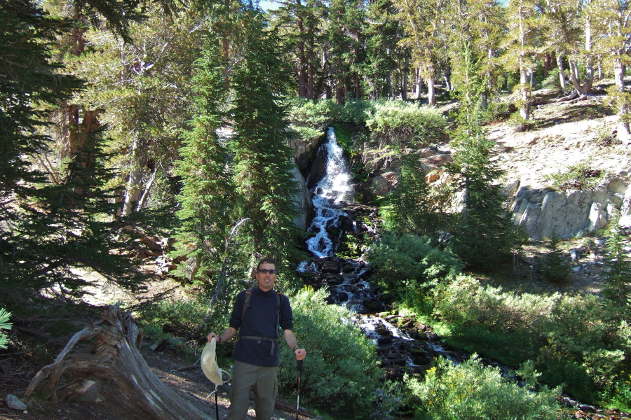 Bill stands before a short cascade on Coldwater Creek.