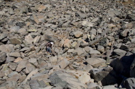 Some talus was unavoidable on the descent.