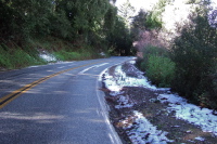Snow on Page Mill Rd near Montebello Open Space