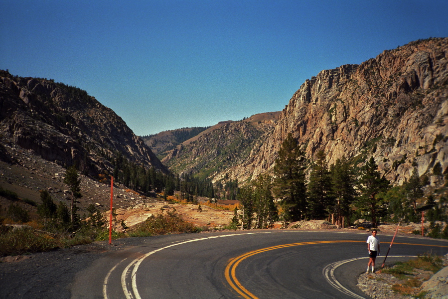 Bill stands at one of the steeper curves on the west side.