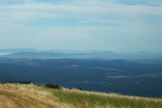 Mt. Tamalpais, San Bruno Mountain, and San Francisco from Borel Hill