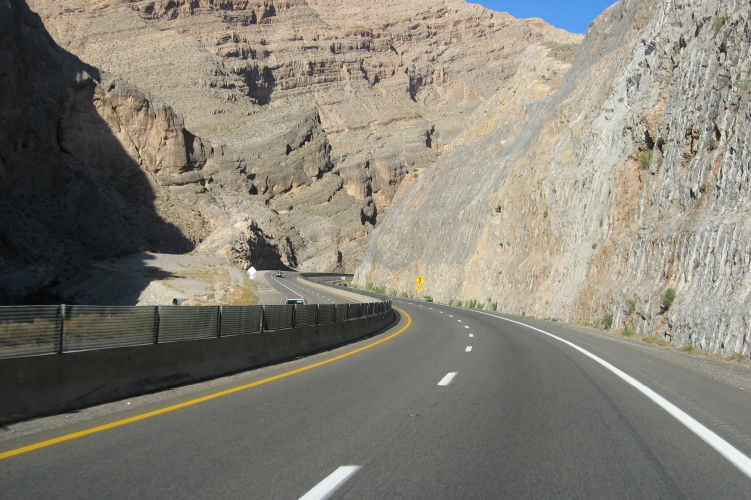 I-15 passing through the Virgin River Canyon south of St. George, UT.
