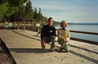 Bill and Kay at the boat dock on Fallen Leaf Lake.
