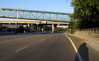 Evelyn Ave. crossing under the Stevens Creek Bike Path Bridge (85ft)