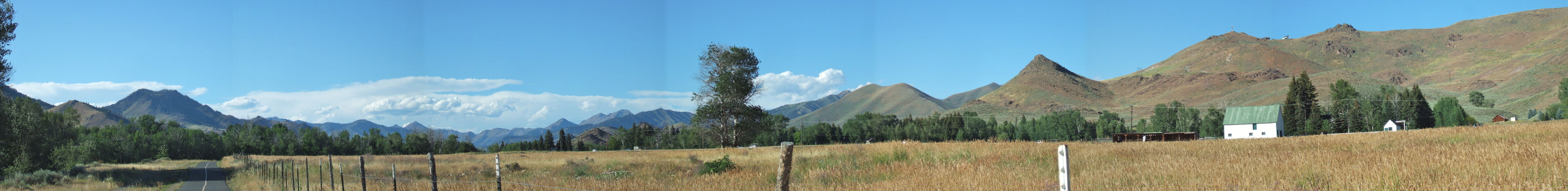 Panorama from the Wood River Bike Path south of Ketchum, Idaho