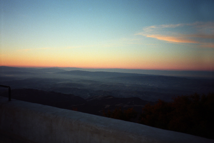 View southwest from Mt. Diablo after sunrise.