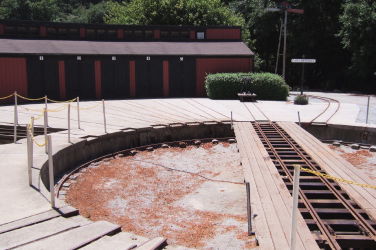 Roundhouse exterior and turntable.