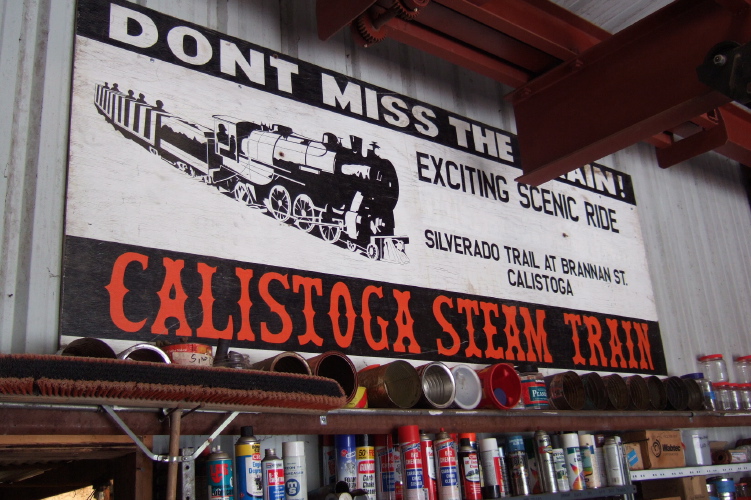 Old Calistoga Steam Train sign.