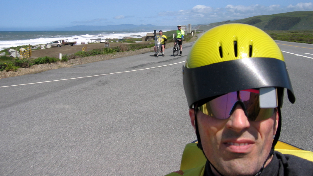 Riding south on CA1 near Pescadero Beach (2)