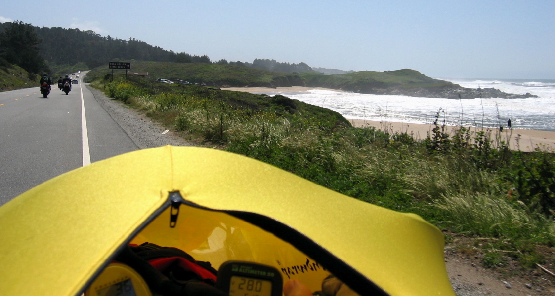 Riding south on CA1, near Bean Hollow Beach (1)