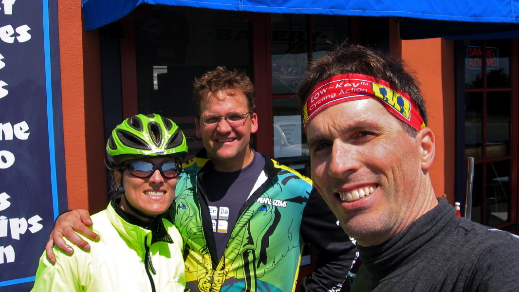 Laura, Michael and Bill at the Whale City Bakery, Davenport