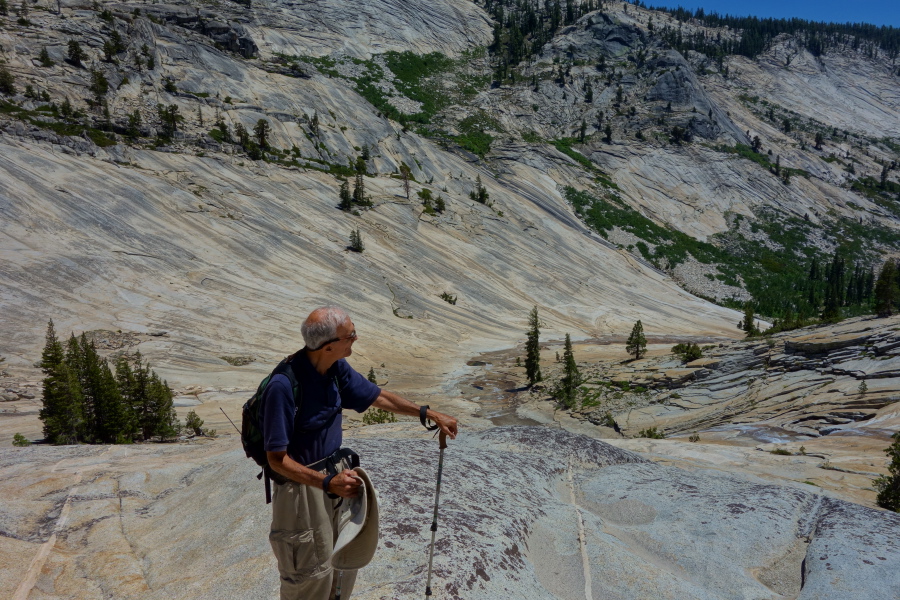 One last look down at the slide before we head up alongside Tenaya Creek