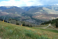View down to Ketchum and Sun Valley from The Roundhouse.