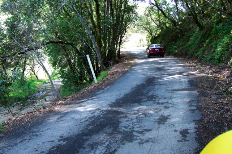 Four-way fork in the road. (919ft)