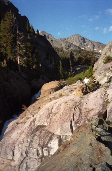 Bill climbing the trail below Shadow Lake