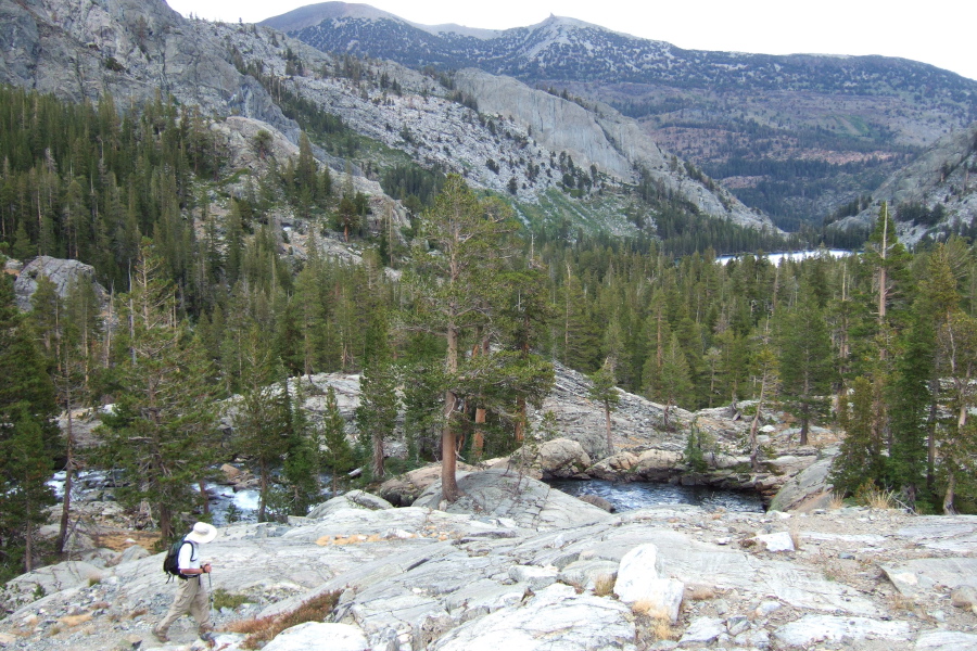 David makes his way down the trail to Shadow Lake.