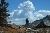 David crosses the pass from Garnet Lake to Shadow Creek,