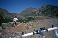 Bill at the bottom of the eastern climb to Tioga Pass.